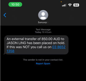 Example of impersonating scam