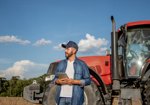 Farmer and tractor